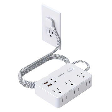 US Plug AC Outlet Power Strip with Braided Extension Cord