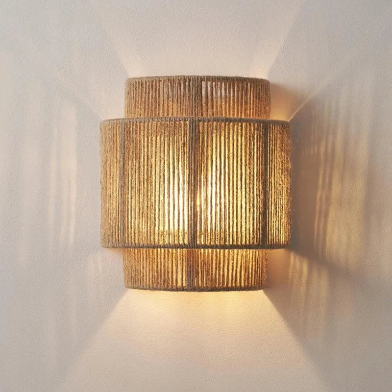 Retro Rattan Wall Lamp