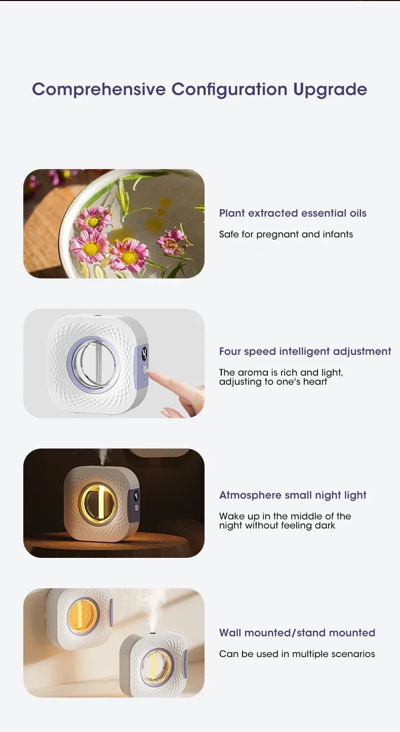 Smart Wall Mounted Aroma Diffuser with Essential Oils