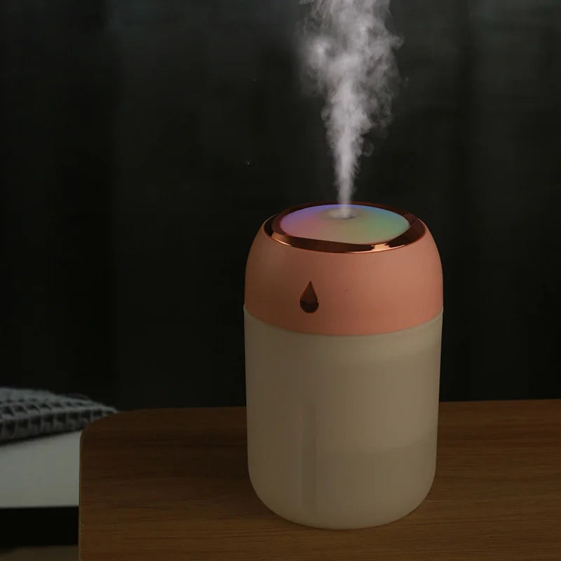 Portable Mini Air Humidifier & Aroma Diffuser with LED Light