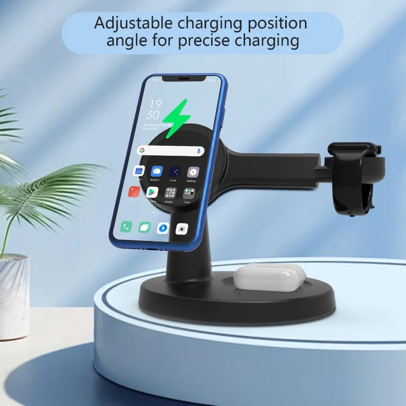 3 In 1 Magnetic Wireless Fast Charging Station For iPhone and Apple Watch