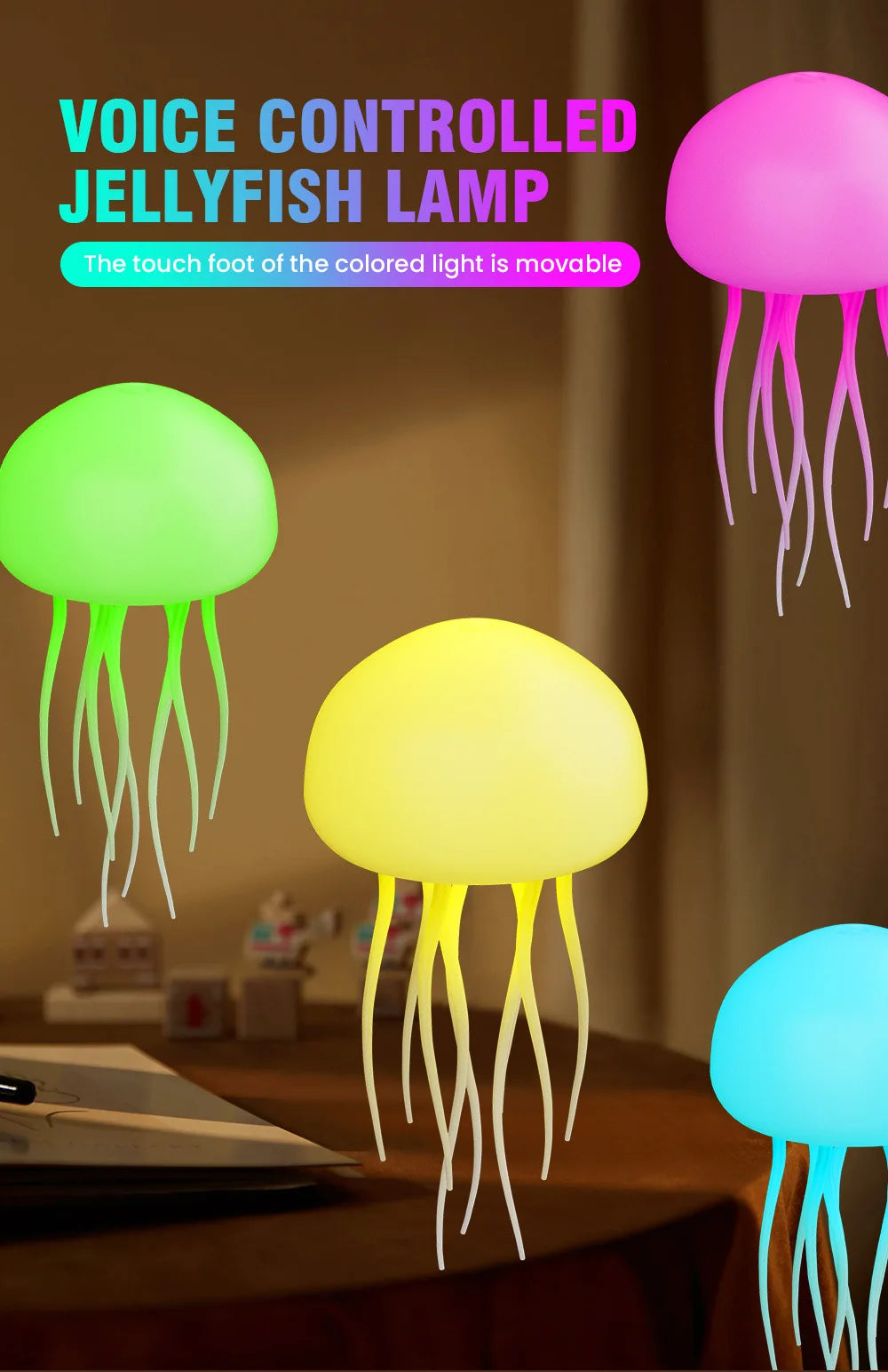 Voice Control Jellyfish Lamp