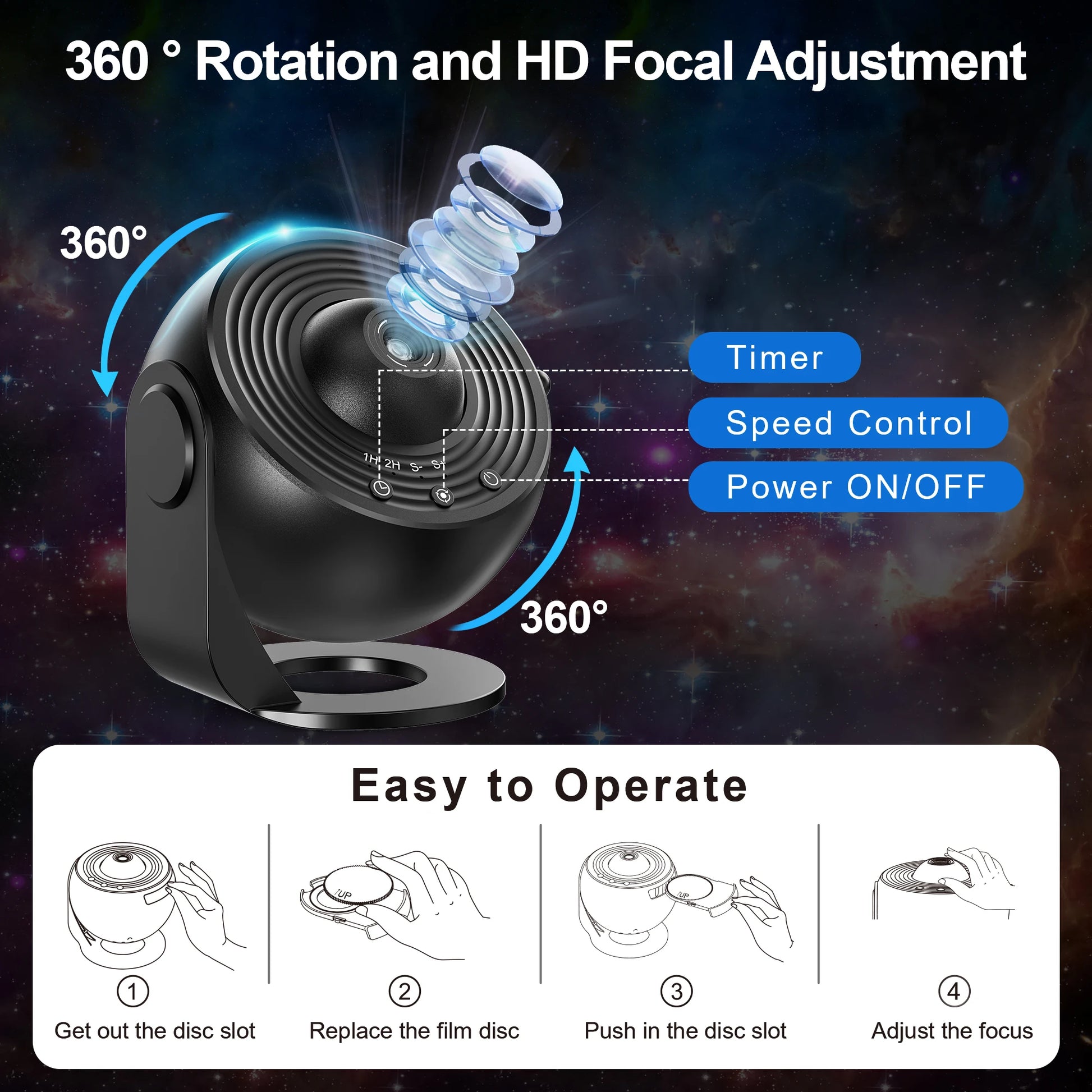 Galaxy Projector Night Light – Smart Home Gadgets by Oikonova